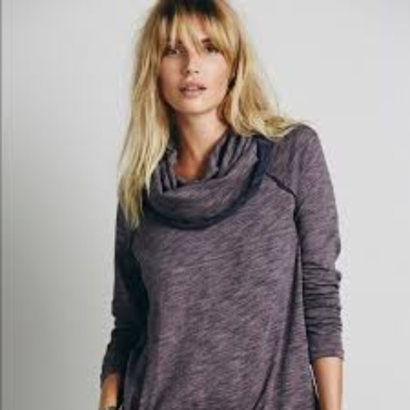 Beach Cocoon Pullover Purple Cowl Neck 